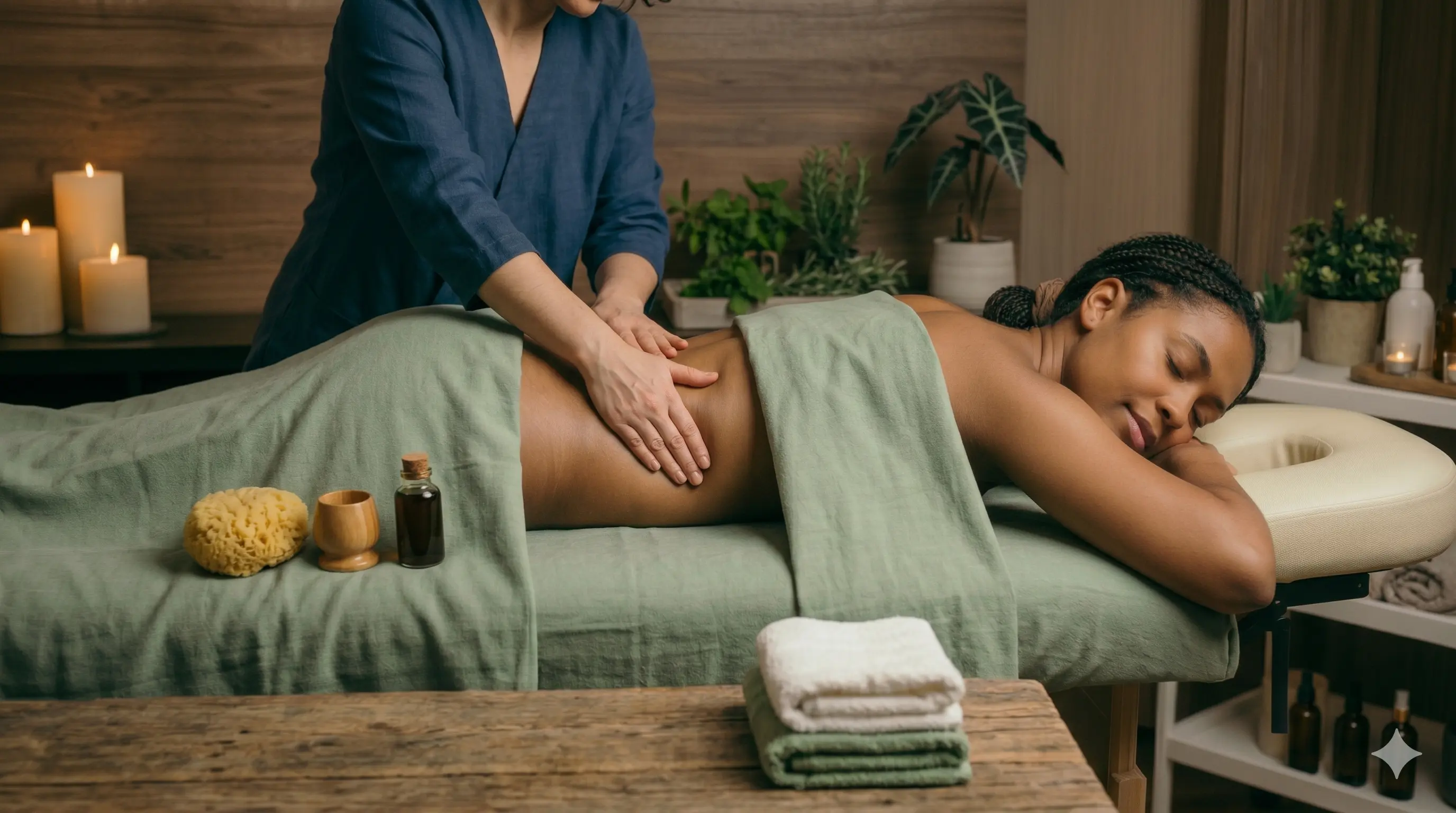 Aplicação de massagem detox